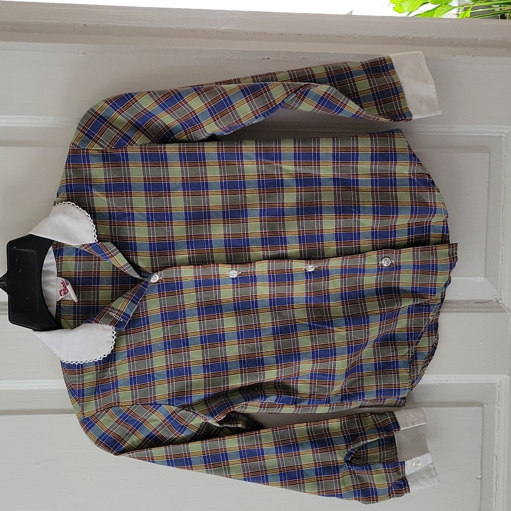 Vintage Candies Plaid Shirt with White Trim - Size 8